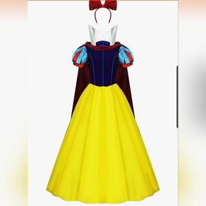 Snow White Princess-Inspired Dress with Headband Size Small